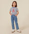 Tee-shirt manches courtes en jersey enfant blanc/bleu