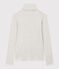 Tee-shirt col roulé L'ICONIQUE en coton Femme gris BELUGA CHINE
