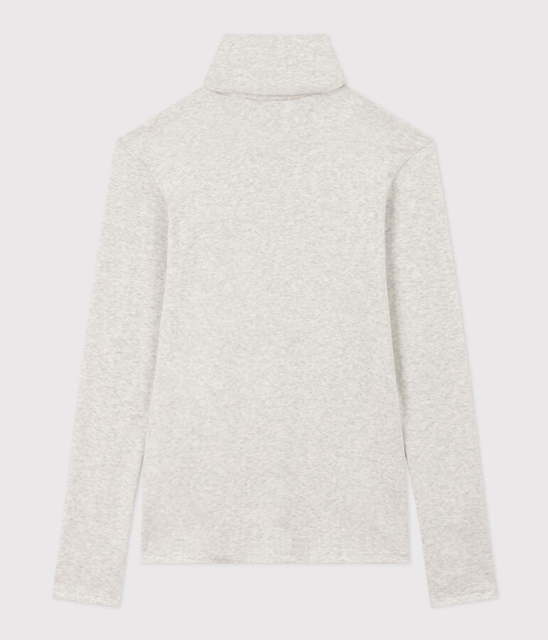 Tee-shirt col roul&eacute; L'ICONIQUE en coton Femme gris