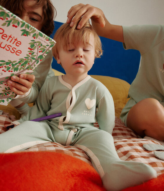 Pyjama bébé en coton vert HERBIER