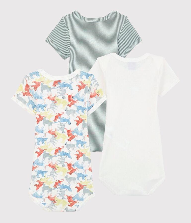 Lot de 3 bodies manches courtes chat color&eacute; b&eacute;b&eacute; en coton biologique variante 1