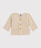 Cardigan en tricot point mousse bébé écru AVALANCHE