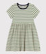 Robe rayée manches courtes en coton enfant fille