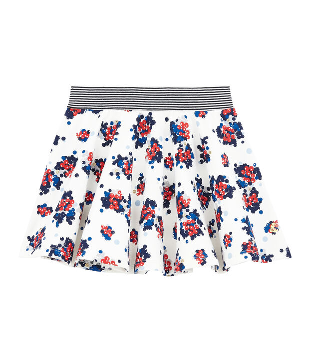 Jupe en molleton enfant fille blanc/multicouleur