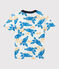 Tee-shirt manches courtes en coton enfant garçon blanc MARSHMALLOW/blanc MULTICO