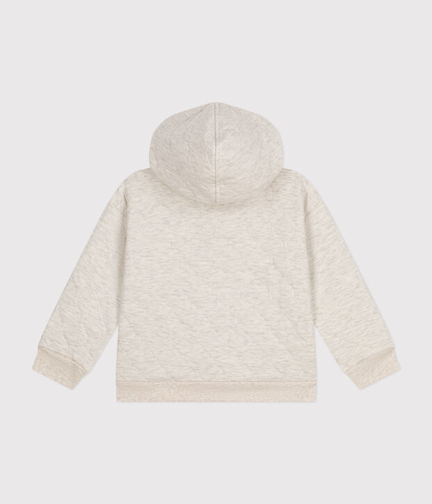 Sweatshirt zipp&eacute; &agrave; capuche en tubique matelass&eacute; enfant fille / gar&ccedil;on beige