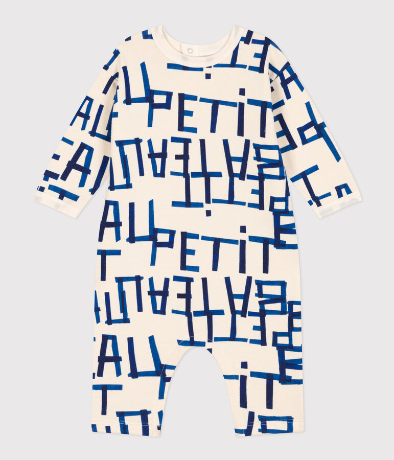 Combinaison longue en molleton imprim&eacute; b&eacute;b&eacute; &eacute;cru/multicouleur