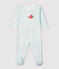 Dors-bien vichy bleu bébé fille en coton blanc MARSHMALLOW/bleu JASMIN