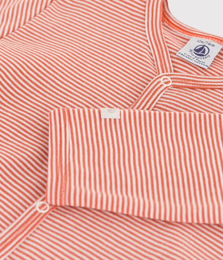 Dors-bien milleraies b&eacute;b&eacute; en coton rose BRANDY/blanc MARSHMALLOW