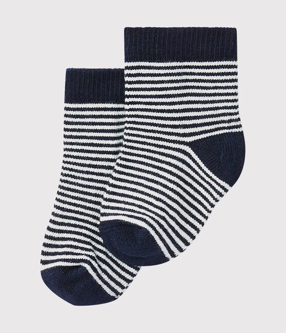 Chaussettes milleraies bébé mixte bleu SMOKING/beige COQUILLE