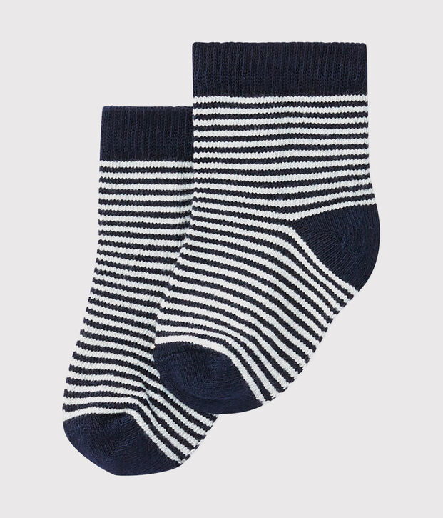 Chaussettes milleraies b&eacute;b&eacute; mixte bleu/blanc