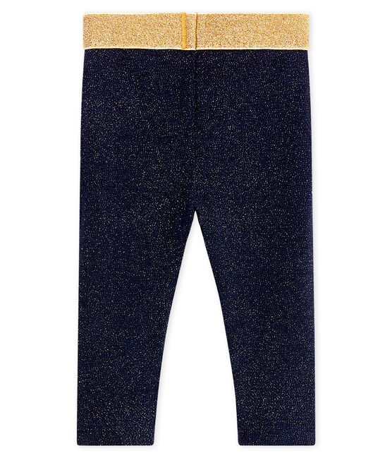 Legging bébé fille pailleté bleu SMOKING/jaune DORE