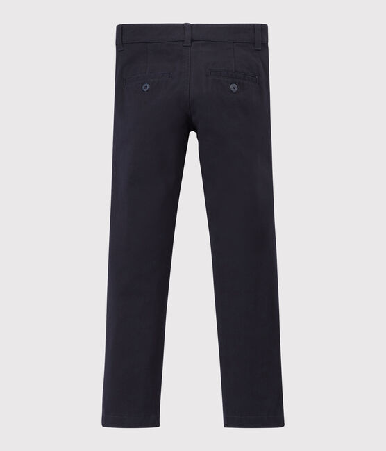 Pantalon slim en gabardine de coton enfant garçon bleu SMOKING