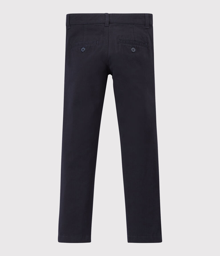 Pantalon slim en gabardine de coton enfant gar&ccedil;on bleu SMOKING