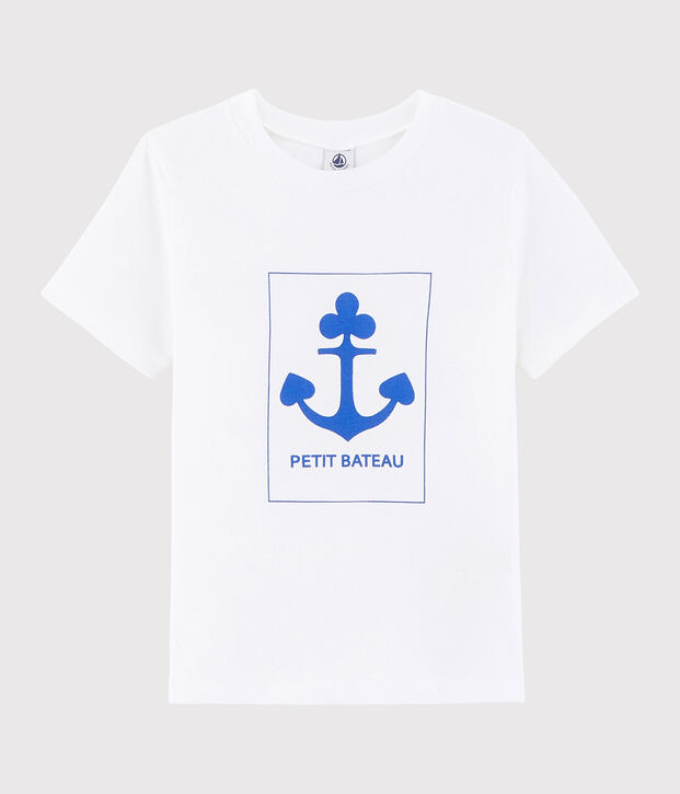 Tee shirt s&eacute;rigraphi&eacute; enfant gar&ccedil;on blanc