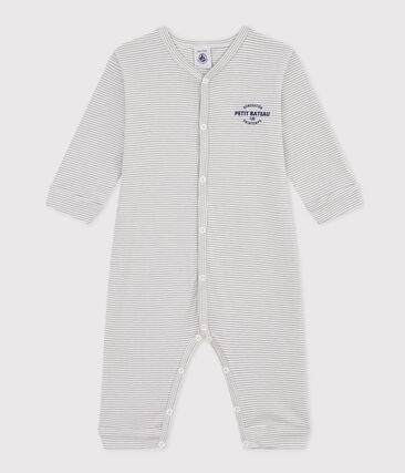 PETIT BATEAU - Pyjama bébé sans pieds milleraies en coton