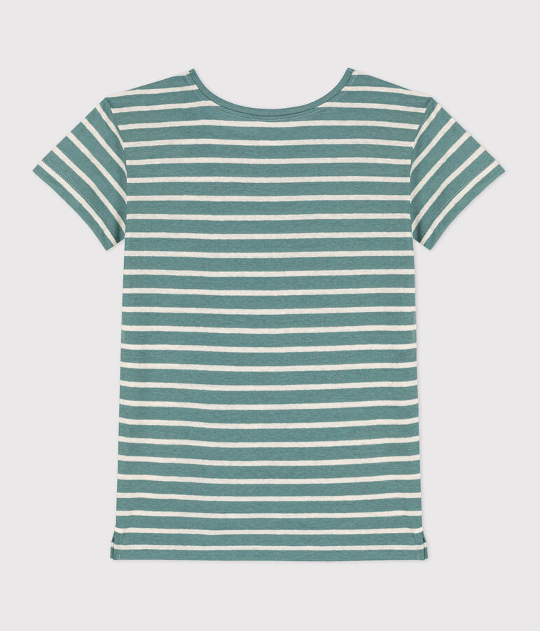 Tee-shirt LE DROIT COTON & LIN vert/&eacute;cru