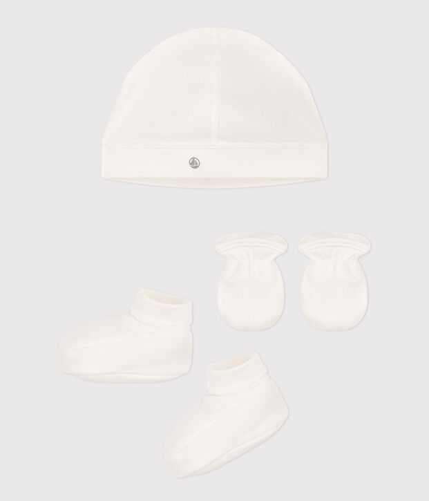 Lot de bonnet chaussons et moufles b&eacute;b&eacute; multicouleur