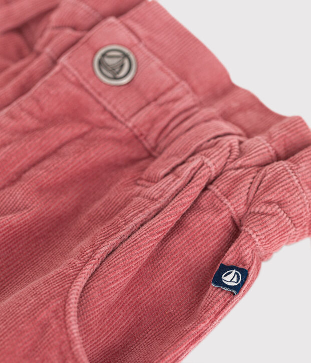 Pantalon en velours enfant fille rose