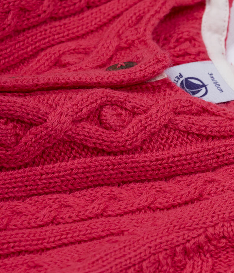 Cardigan torsad&eacute; rose