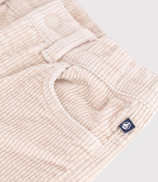 Pantalon wide leg enfant en velours beige clair