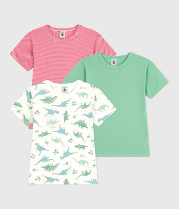 Lot de 3 tee-shirts enfant en coton manches courtes dinosaures