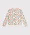 Cardigan enfant en coton &agrave; fleurs blanc/multicouleur