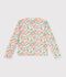 Cardigan enfant en coton &agrave; fleurs blanc/multicouleur