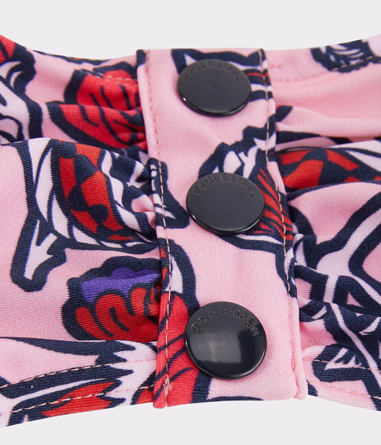 Haut de maillot de bain écoresponsable femme rose PATIENCE/blanc MULTICO
