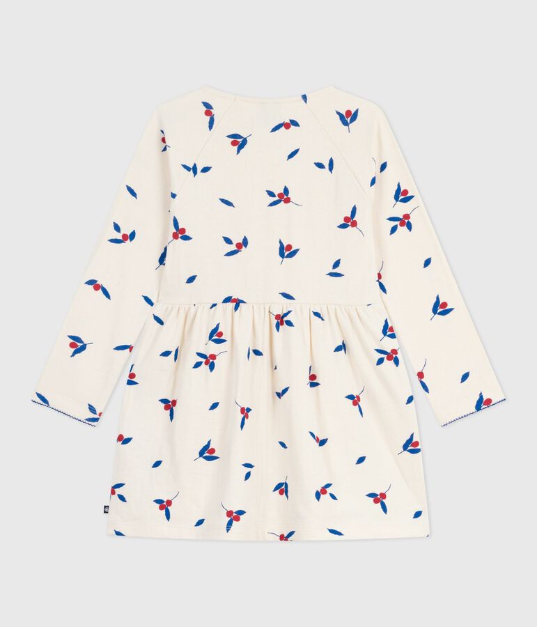 Robe enfant manches longues en coton MILK/ MULTICO