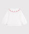 Blouse enfant en popeline de coton manches longues unie blanc ECUME