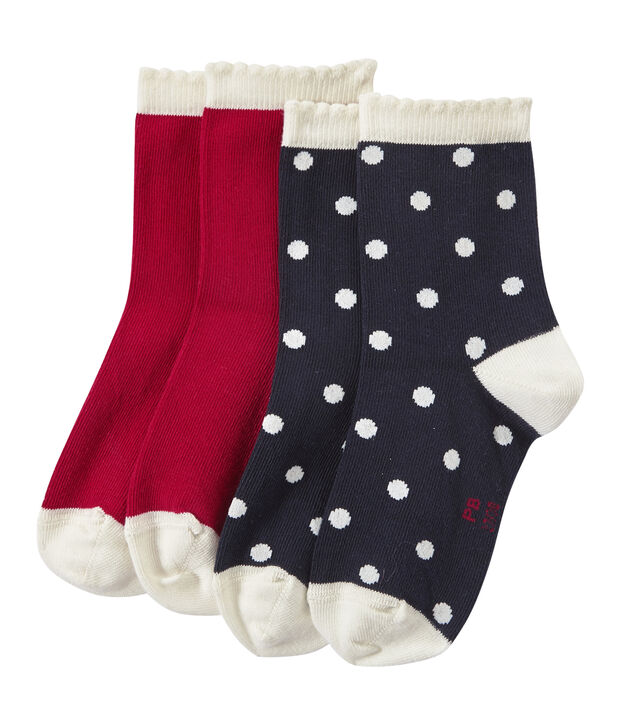 Lot de 2 paires de chaussettes fille blanc