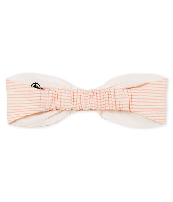 Bandeau cheveux bébé fille rayé blanc MARSHMALLOW/rose ROSAKO