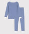 Pyjama ajusté milleraies en coton enfant NEWBLEU/ MARSHMALLOW
