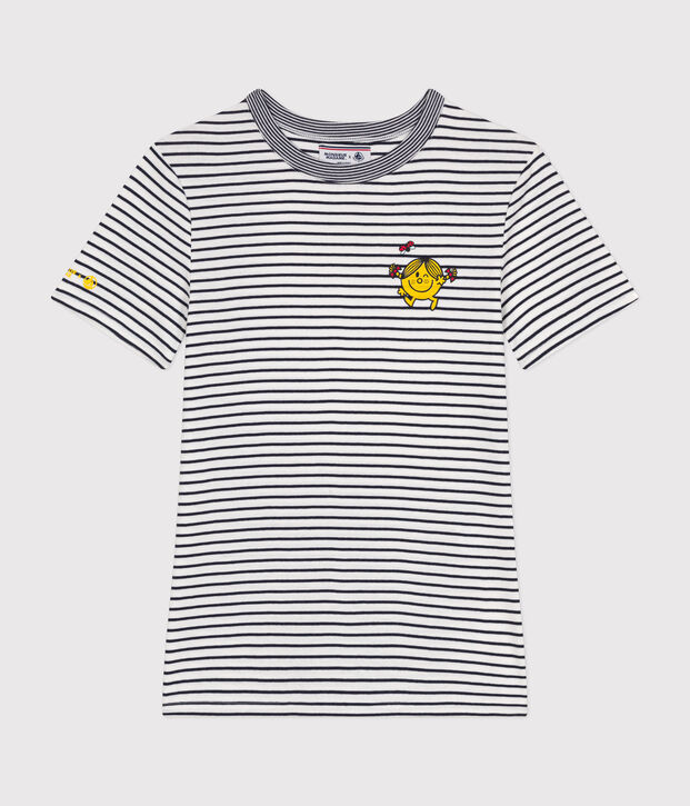 Tee-shirt L'Iconique Monsieur Madame en coton femme blanc/bleu