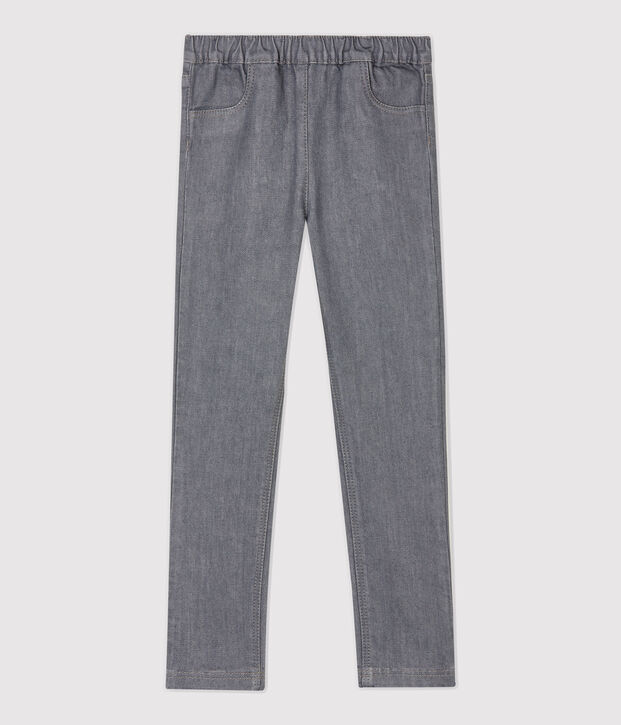 Pantalon slim en denim enfant fille gris/DARK GREY