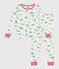 Pyjama enfant en coton imprimé dinosaures blanc MARSHMALLOW/blanc MULTICO