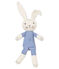 Doudou lapin hochet bébé mixte bleu SMOKING/blanc MARSHMALLOW