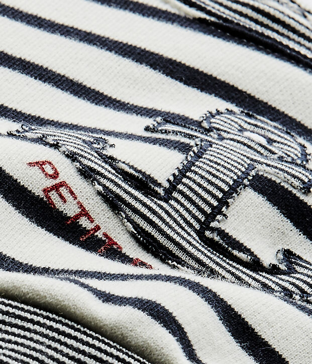 Sweat shirt b&eacute;b&eacute; gar&ccedil;on rayures marini&egrave;res blanc/bleu