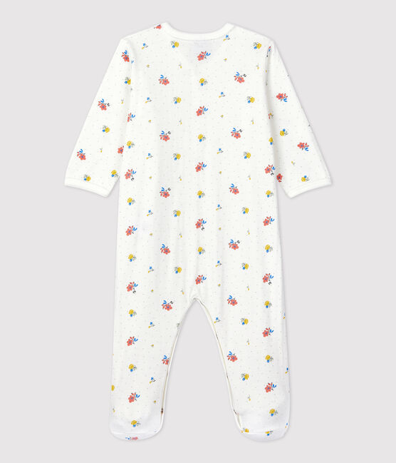 Dors-bien bébé fleuri en coton biologique blanc MARSHMALLOW/blanc MULTICO