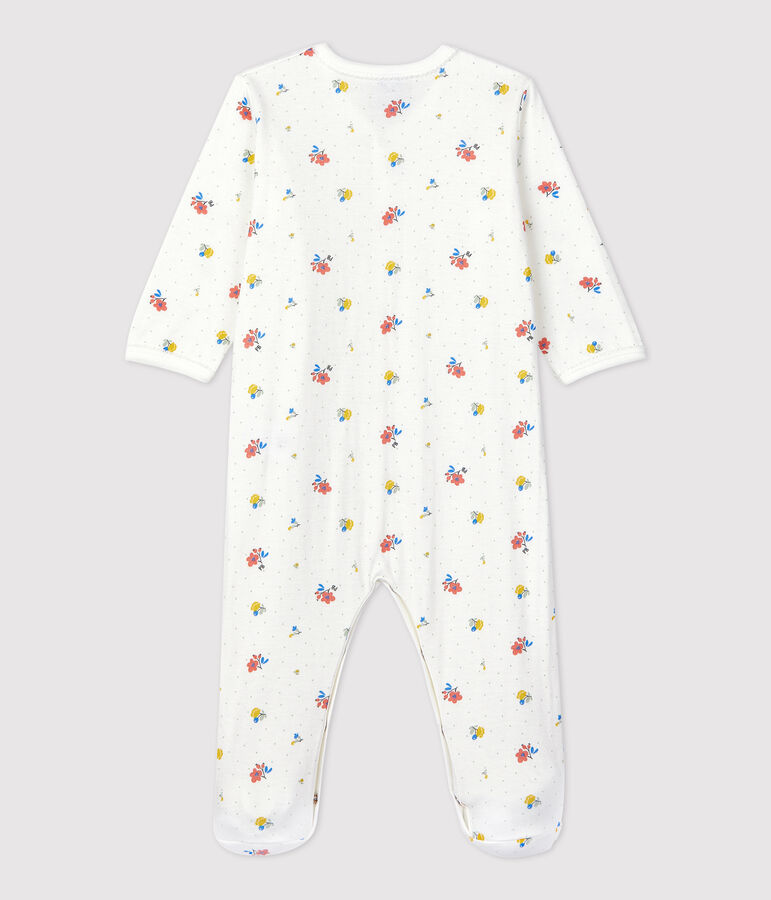 Dors-bien b&eacute;b&eacute; fleuri en coton biologique blanc MARSHMALLOW/blanc MULTICO
