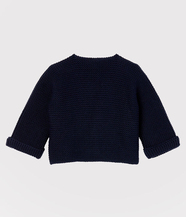 Cardigan en tricot de coton biologique b&eacute;b&eacute; bleu