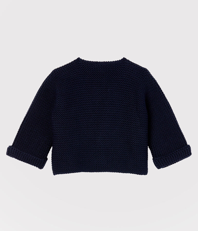 Cardigan en tricot de coton biologique b&eacute;b&eacute; bleu SMOKING