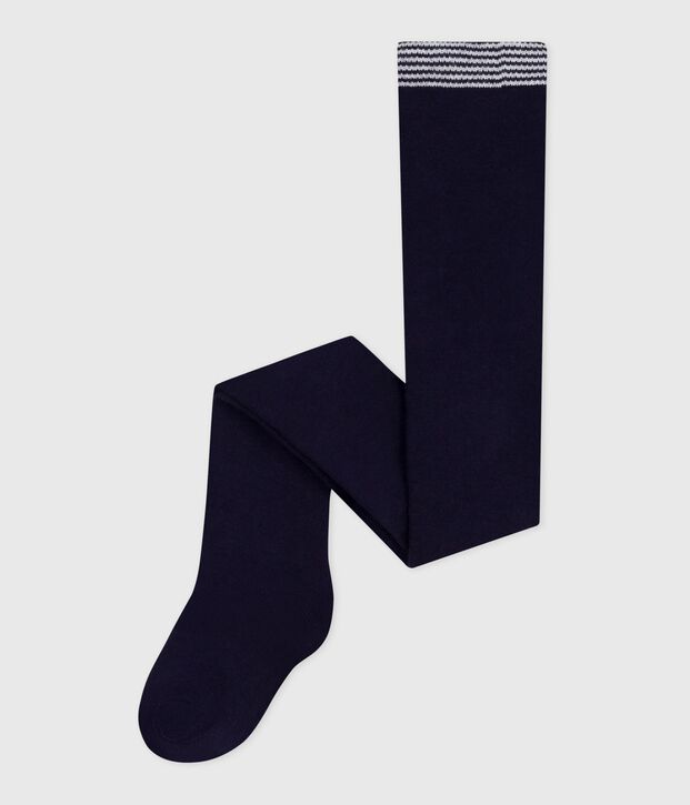 Collants b&eacute;b&eacute; en coton unis bleu