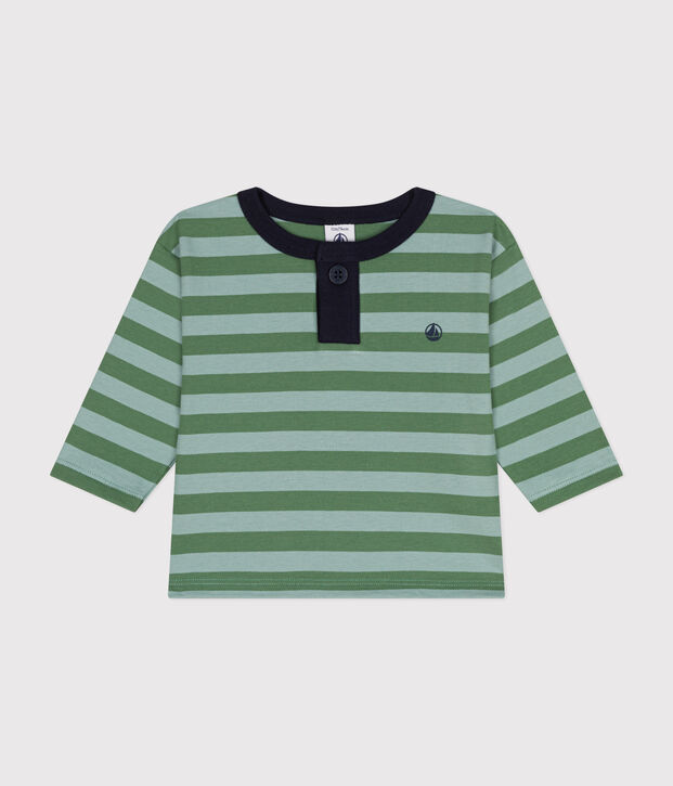 Tee-shirt manches longues en jersey fin b&eacute;b&eacute; vert/vert