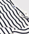 Tee-shirt rayé manches courtes en coton enfant fille blanc MARSHMALLOW/bleu SMOKING