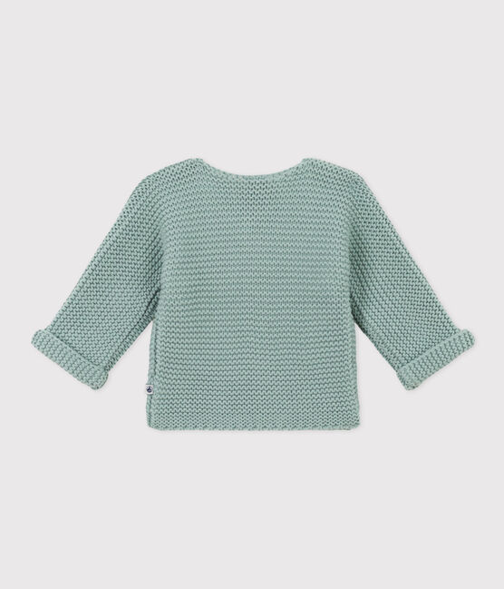 Cardigan en tricot point mousse bébé vert PAUL