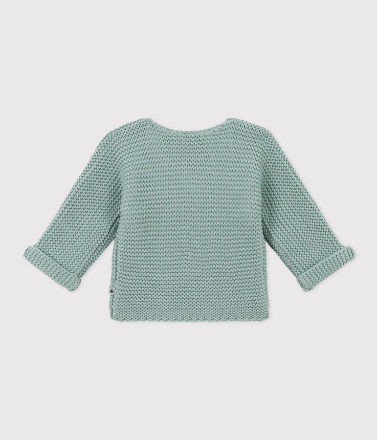 Cardigan en tricot point mousse b&eacute;b&eacute; vert PAUL