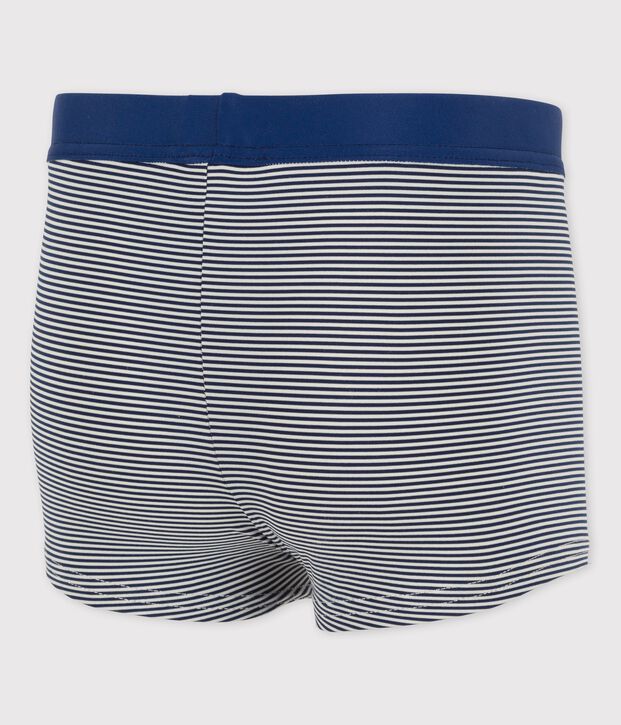Maillot de bain iconique enfant gar&ccedil;on bleu/blanc