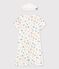 Chemise de nuit manches courtes à fleurs petite fille en coton blanc MARSHMALLOW/blanc MULTICO